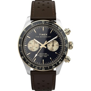 Timex Men’s Waterbury Heritage 39mm Watch(Brown/Stainless Steel/Black)