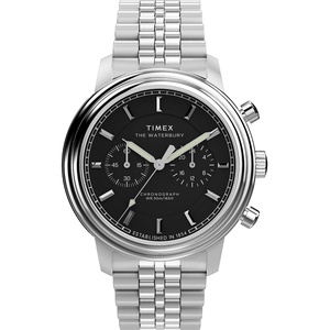 Timex Men’s Waterbury Metropolitan 41mm Watch(Stainless Steel/Stainless Steel/Black)