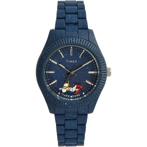 Timex Men’s Waterbury Ocean Recycled Plastic 42mm Watch(Blue/Peanuts)
