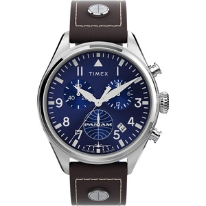 Timex Men’s X Pan Am Chronograph Watch(Brown/Blue/Stainless Steel/Chrono)