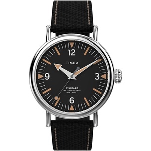 Timex Standard 3-Hand 40mm Men’s Analog Watch | INDIGLO Backlight and Luminous Hands | Adjustable and Durable Strap | 50M Water Resistance(Black/Silver-Tone/Black/Brown)