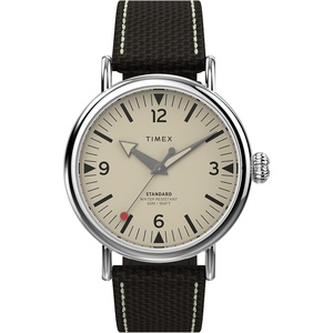 Timex Standard 3-Hand 40mm Men’s Analog Watch | INDIGLO Backlight and Luminous Hands | Adjustable and Durable Strap | 50M Water Resistance(Brown/Silver-Tone/Cream)
