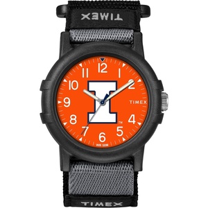 Timex Unisex Collegiate Recruit 38mm Watch – Tennessee Volunteers with Black Fabric Strap(Illinois Illini)