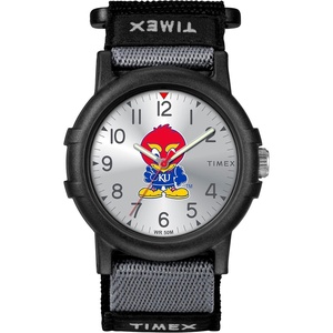 Timex Unisex Collegiate Recruit 38mm Watch – Tennessee Volunteers with Black Fabric Strap(Kansas Jayhawks)
