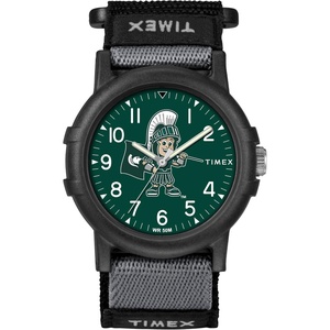 Timex Unisex Collegiate Recruit 38mm Watch – Tennessee Volunteers with Black Fabric Strap(Michigan State Spartans)