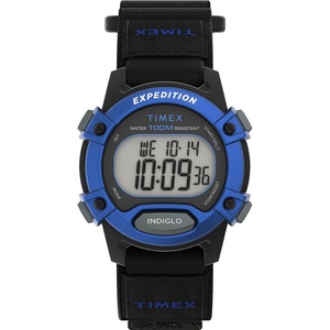 Timex Unisex Expedition CAT 33mm Watch(Black/Digital/Black/Blue)