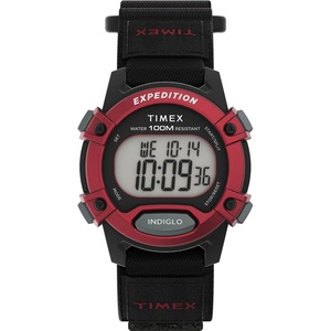 Timex Unisex Expedition CAT 33mm Watch(Black/Digital/Black/Red)