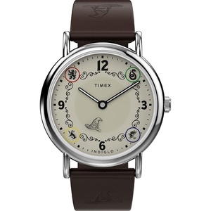 Timex Unisex Harry Potter x Weekender Gryffindor House 38mm Watch – Brown Two- Piece Cream Dial Silver-Tone Case