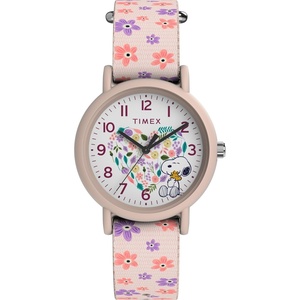 Timex Unisex Peanuts Floral 34mm Watch – Pink Strap White Dial Pink Case(Pink/White/Pink)
