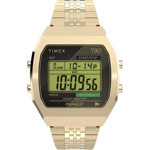 Timex Unisex T80 Steel 36mm Watch(Gold-Tone/Digital/Gold-Tone)