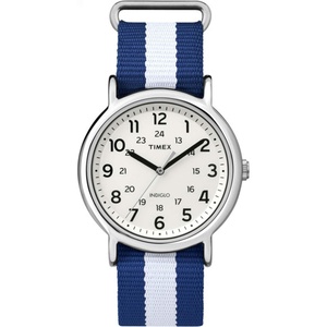 Timex Unisex TW2P678009J Weekender Varsity Row Analog-Display Quartz Blue Watch