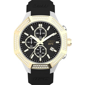Timex Unisex UFC King 45mm Watch – Black Strap Black Dial Two-Tone Case(Black/Black/Two-Tone)