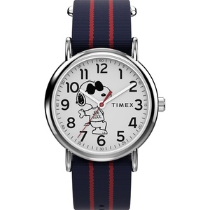 Timex Unisex Weekender 38mm Watch(Blue/Silver-Tone/White/Snoopy)