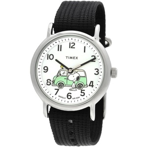 Timex Unisex Weekender 38mm Watch(Red/Silver-Tone/White/Snoopy)
