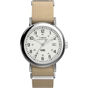 Timex Unisex Weekender 38mm Watch(Tan/Silver-Tone/White)
