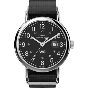 Timex Unisex Weekender 40mm(Black/Silver-Tone/Black)