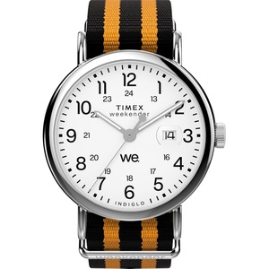 Timex Unisex Weekender 40mm(Orange/Silver-Tone/White/Double Stripe)