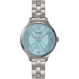 Timex Women’s Peyton 32mm Watch(Silver-Tone/Silver-Tone/Blue)