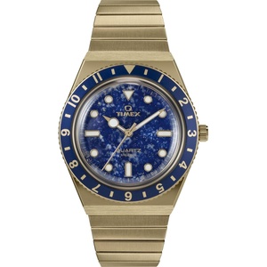 Timex Women’s Q 36mm Watch(Gold-Tone/Gold-Tone/Blue)