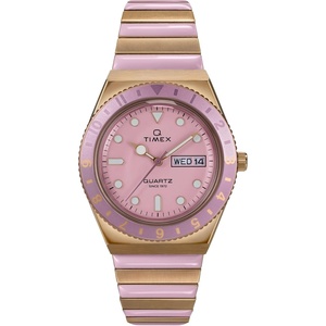 Timex Women’s Q 36mm Watch(Two-Tone/Gold-Tone/Pink)