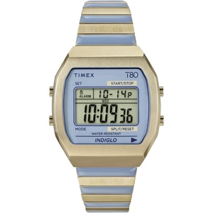Timex Women’s T80 36mm Watch – Gold-Tone Expansion Band Blue Dial Gold-Tone Case