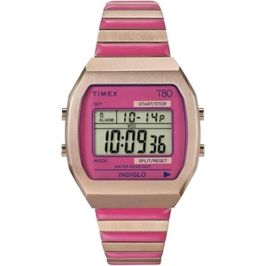 Timex Women’s T80 36mm Watch – Rose Gold-Tone Expansion Band Pink Dial Rose Gold-Tone Case