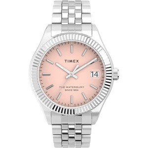 Timex Women’s Waterbury Legacy 34mm Watch(Silver-Tone/Pink)