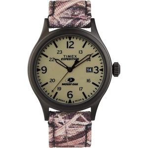 Timex x Mossy Oak TW2T94700 Expedition Scout 40mm Fabric & Leather Strap Watch