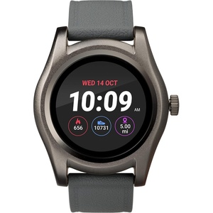 iConnect by Timex Classic Round Touchscreen Smartwatch with Heart Rate, Notifications and Two-Way Bluetooth Calling(Gray/Gunmetal)