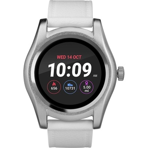 iConnect by Timex Classic Round Touchscreen Smartwatch with Heart Rate, Notifications and Two-Way Bluetooth Calling(White/Silver-Tone)