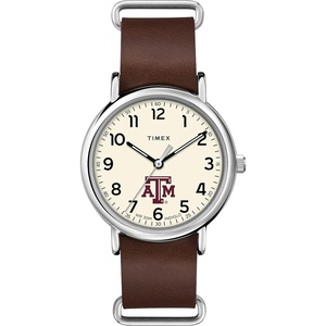 Timex Tribute Men’s Collegiate Weekender 40mm Quartz Leather Strap(Texas A&M Aggies)